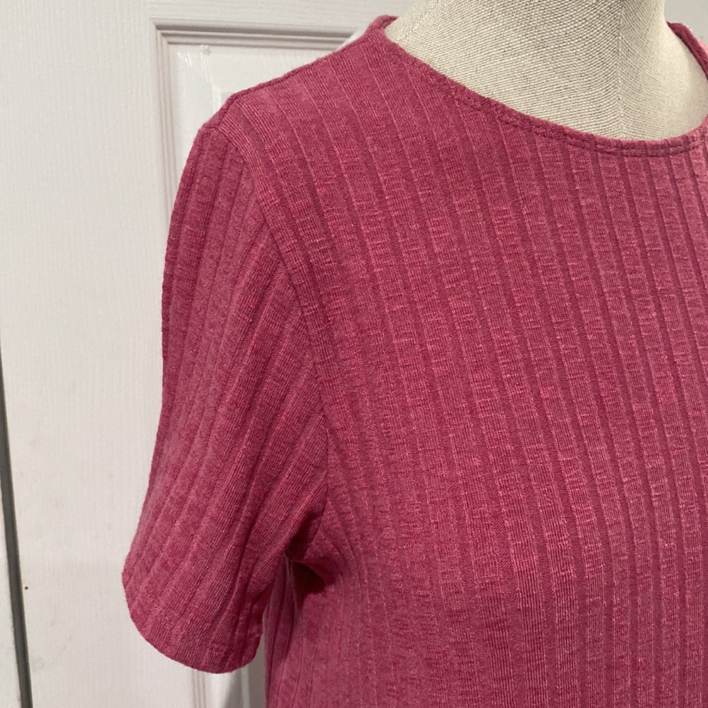 Abercrombie & Fitch Dress Womens Small Raspberry Ribbed Short Sleeve Mini - Picture 3 of 5